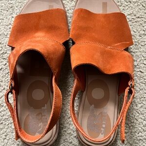Sorel Orange Sandals with Suede Straps